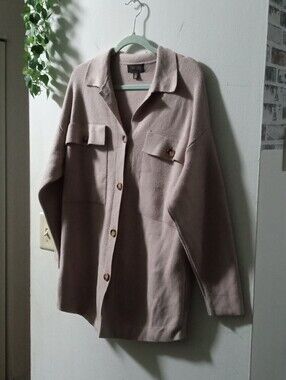 Truth Taupe Utility Shacket Jacket - Button Front